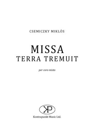Miklós Csemiczky: Missa Terra Tremuit
