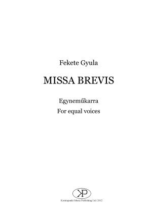 Gyula Fekete: Missa brevis