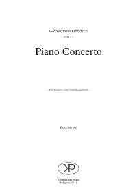 Levente Gyöngyösi: Piano Concerto