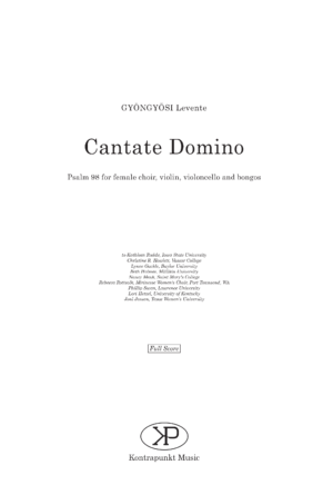 Levente Gyöngyösi: Cantate Domino 2019