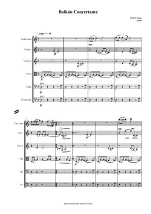 Péter Tóth: Balkan Concertante – string orchestra version
