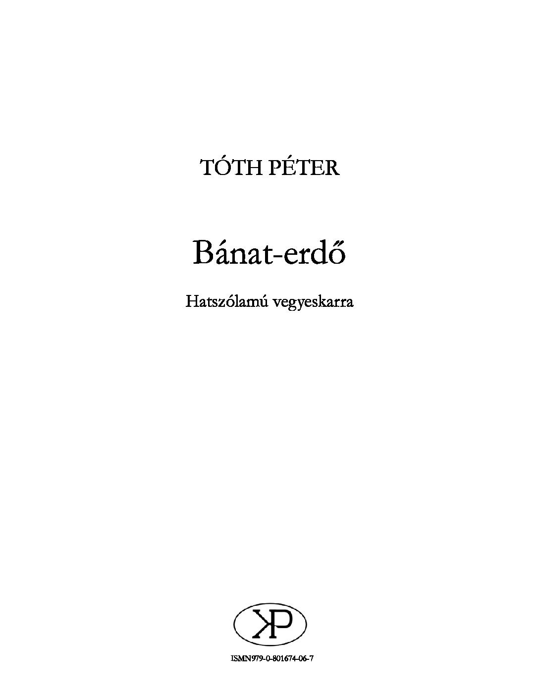 Péter Tóth: Bánat-erdő