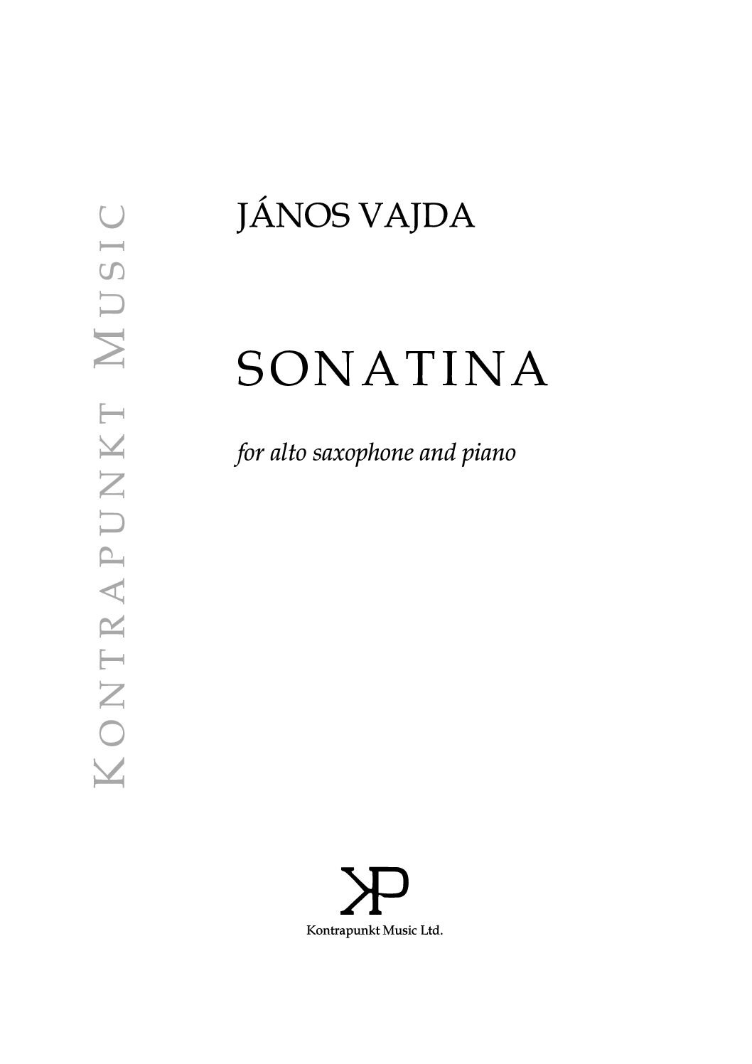 Vajda János: Sonatina – for Alto Saxophone and Piano