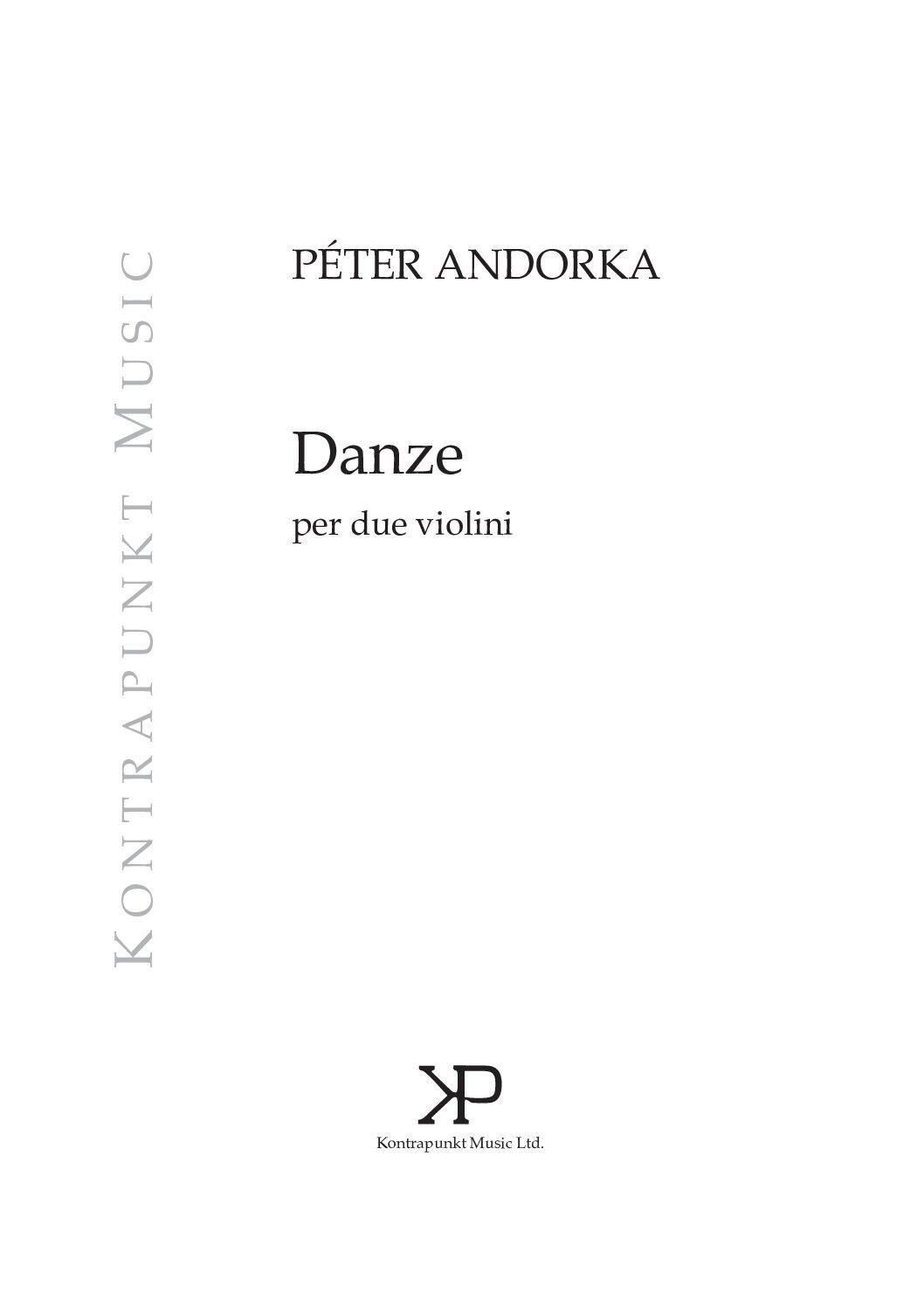 Andorka Péter: Danze - per due violini