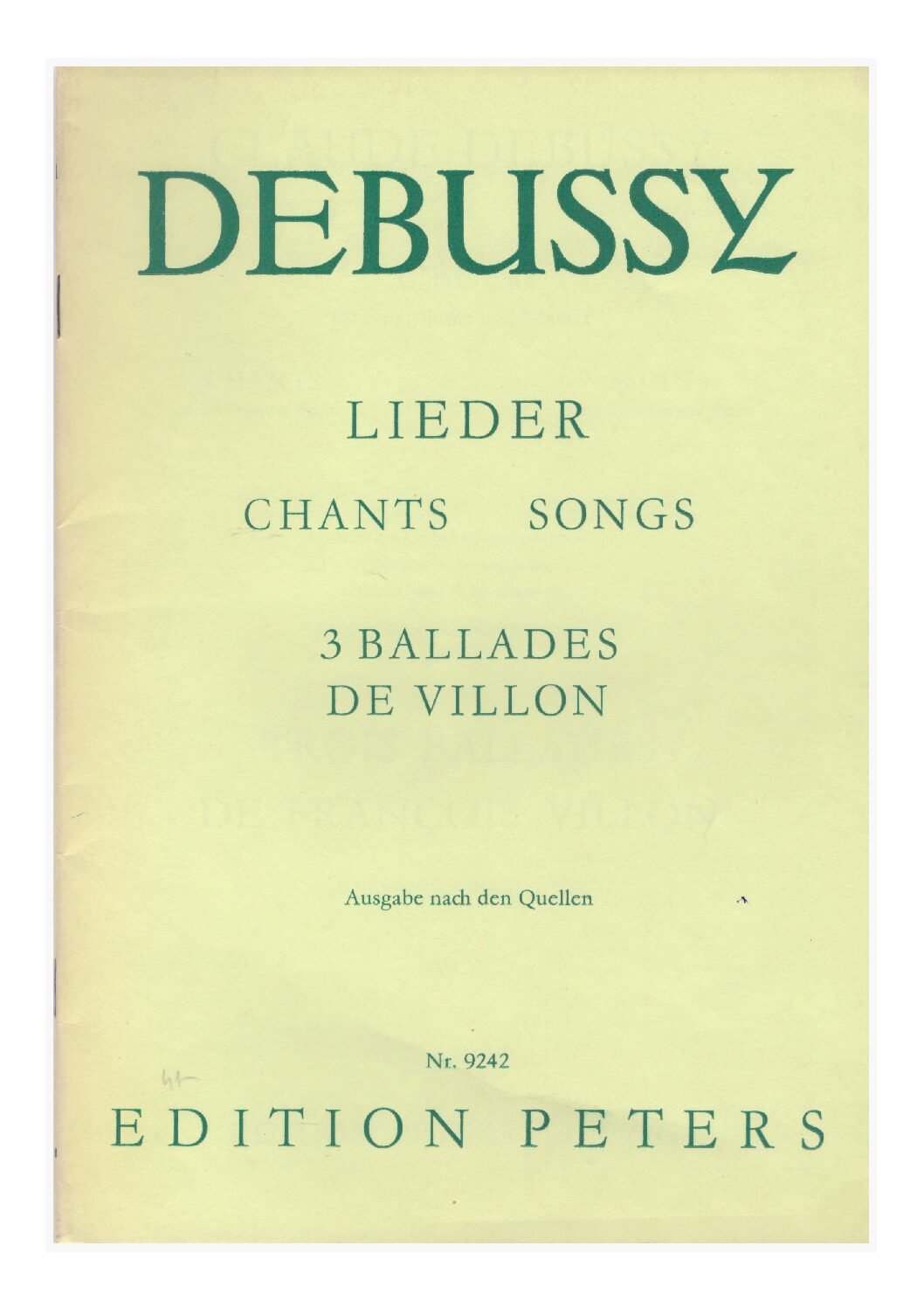 Debussy: Trois Ballades de Villon