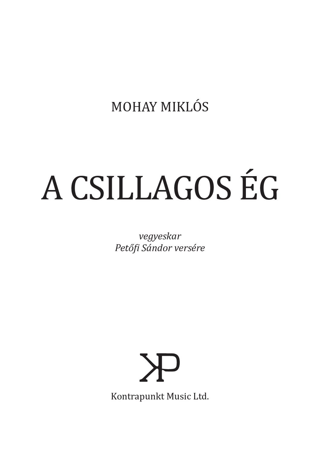 Mohay Miklós: A csillagos ég