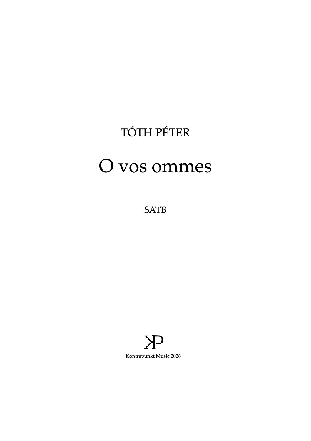 Tóth Péter: O vos omnes