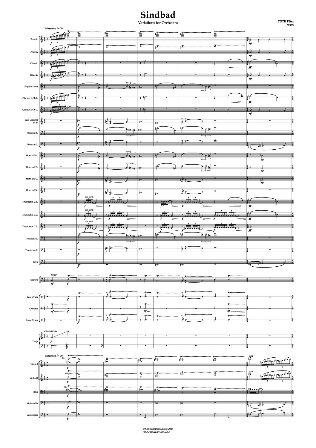 Péter Tóth: Sindbad – variations for orchestra