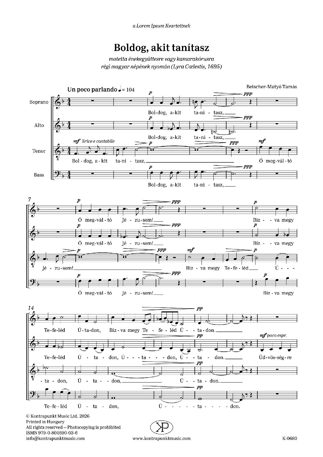 Beischer-Matyó Tamás: Boldog, akit tanítasz