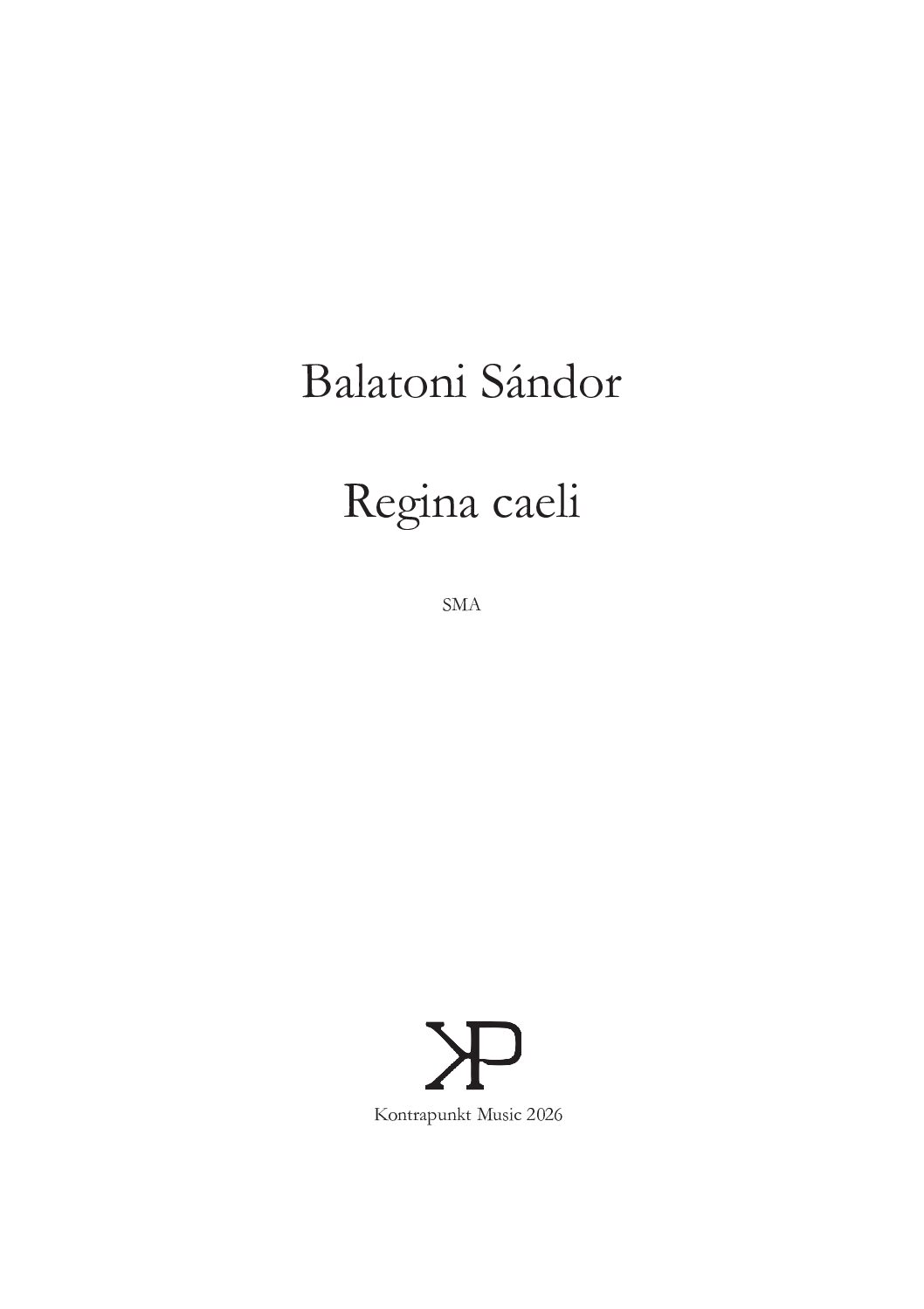 Balatoni Sándor: Regina caeli